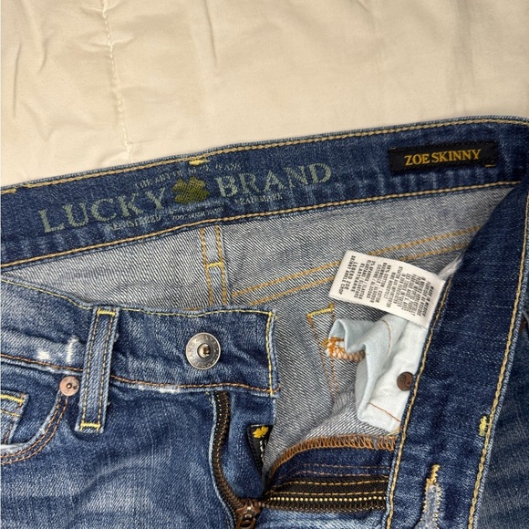 Lucky Brand Blue Straight Jeans with Vintage Distressing NoSize Tag.  #27 - Picture 7 of 11